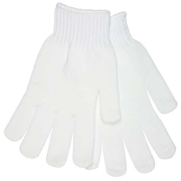 Mcr Safety Heavy Weight Gloves, Large, Polyester, White, Knit Wrist Cuff, PR 9615LM - main